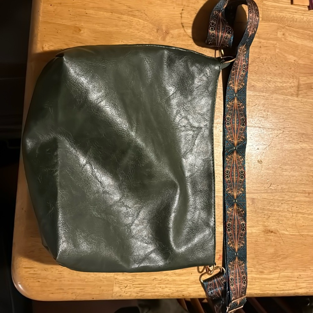 Green Vegan Leather Purse